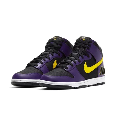 DH0642-001 Nike Dunk High EMB "Lakers" (Homme) - Photo 1/4