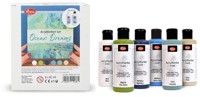 ViVA DECOR Acrylfarben-Set ''Ocean Dreams'' 6-teilig