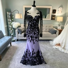 Gothic Wedding Dresses With Detachable Train Black and Purple Bridal Gowns Plus