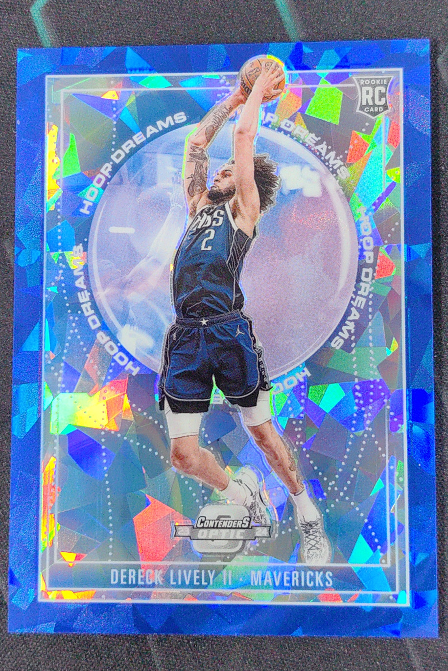 2023-24 Panini Contenders Optic Dereck Lively II Hoop Dreams Blue Ice RC /75 #14