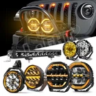5" 7" 9" LED Round Driving Lights – Halo DRL Spotlights for Off-Road Truck & SUV