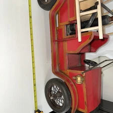Red fire engine  pumper  model  wood and metal building