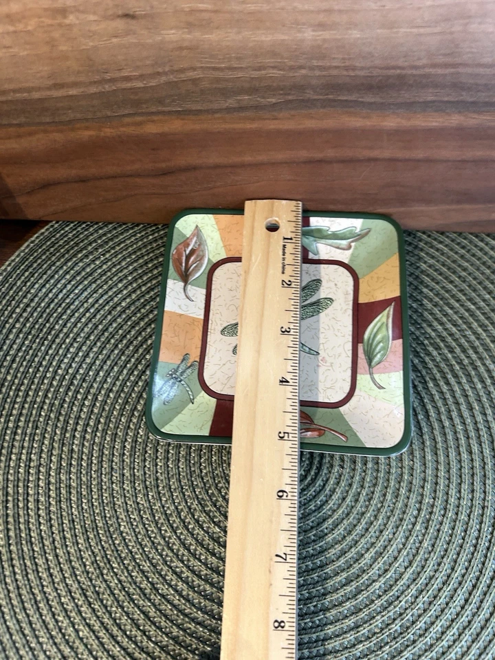 Dragonfly Replacement Tray PartyLite 5" sq. Nature's Pillar Tray P7583 Retired. - Image 4 of 4