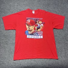 Vintage Philadelphia Phillies Shane Victorino T-Shirt XXL RARE MENS RED BASEBALL