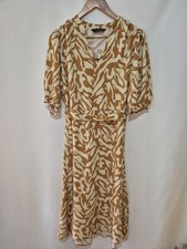 F&F F and F Midi Summer Dress size 16 Orange Beige Safari Print Spring Summer