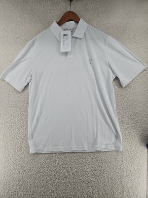 NWT Golfino Men's 50 Med  Light Extra Dry White Polo Golf Shirt NEW 9030512 
