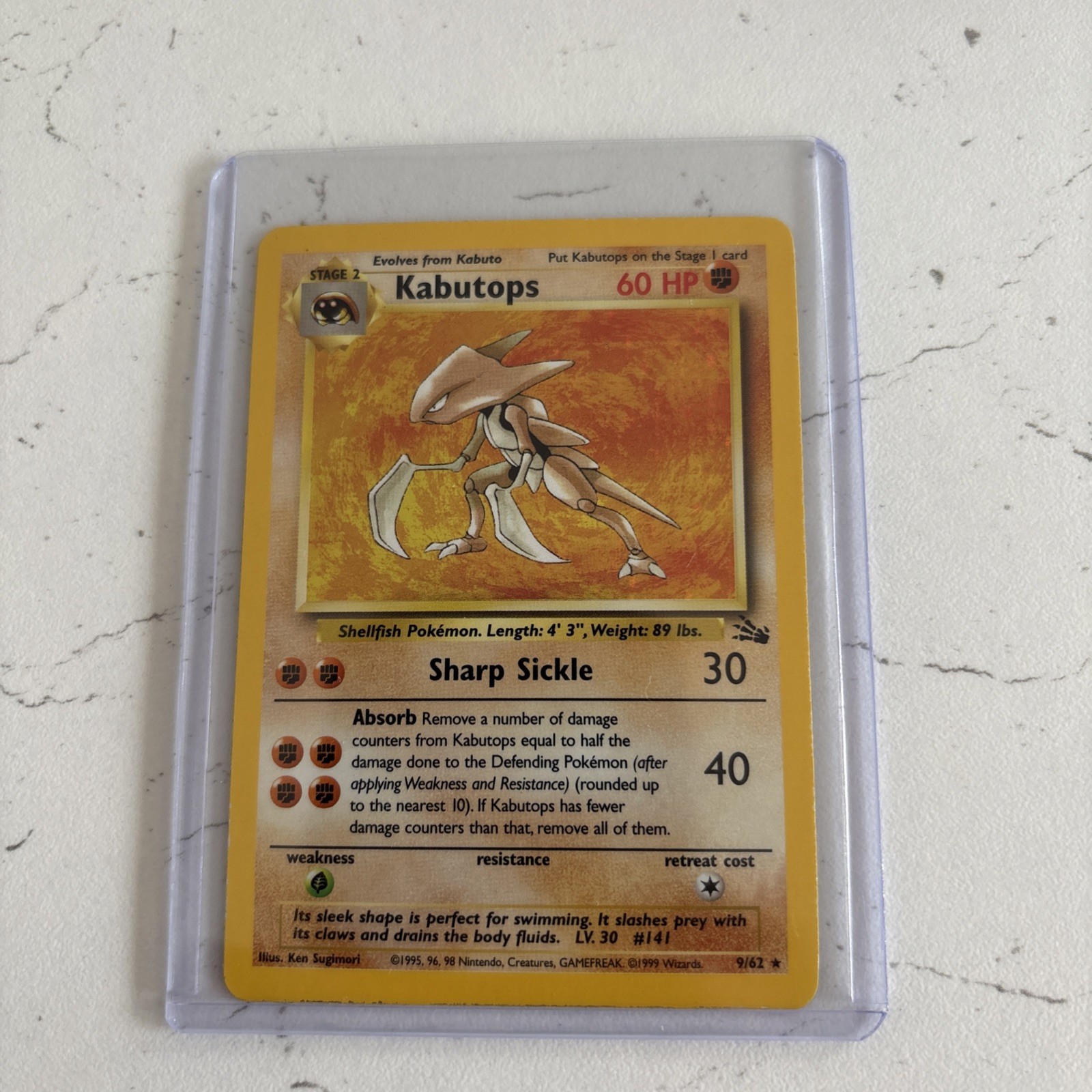 Pokemon TCG 1st Edition Kabutops - 9/62 Fossil WOTC Holo LP 
