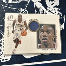 SPEEDY CLAXTON (76ers) 2000-01 FLEER LEGACY ROOKIE GAME-WORN JERSEY CARD #106. rookie card picture