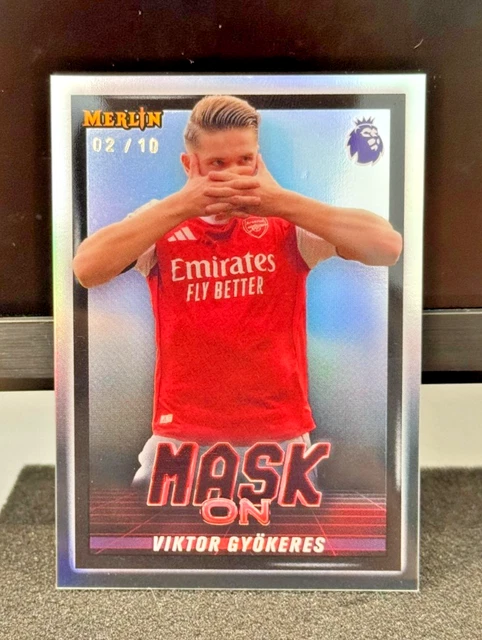 VIKTOR GYOKERES SSP #2/10! 2025-26 Topps Merlin Mask Off ARSENAL 1:106.890 SSP