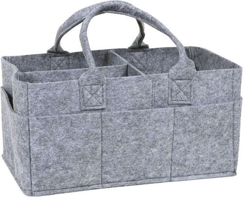 Collapsible Light Gray Felt Storage Caddy, Divided Design To Keep Diapers, Wi... - Picture 9 of 9