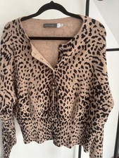 Flattering Mint Velvet animal print cashmere blend cardigan size L