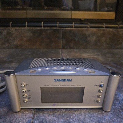 Sangean FM AM 2 bands PLL Synthesized Clock Radio RCR-2 Atomic Clock Tested
