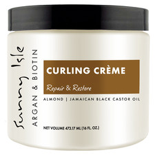 Crema rizadora de argán y biotina Sunny Isle 16 oz crema tratamiento potenciador de rizos