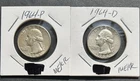 1964P and 1964D Silver Washington quarters, Nice shape CombineShip