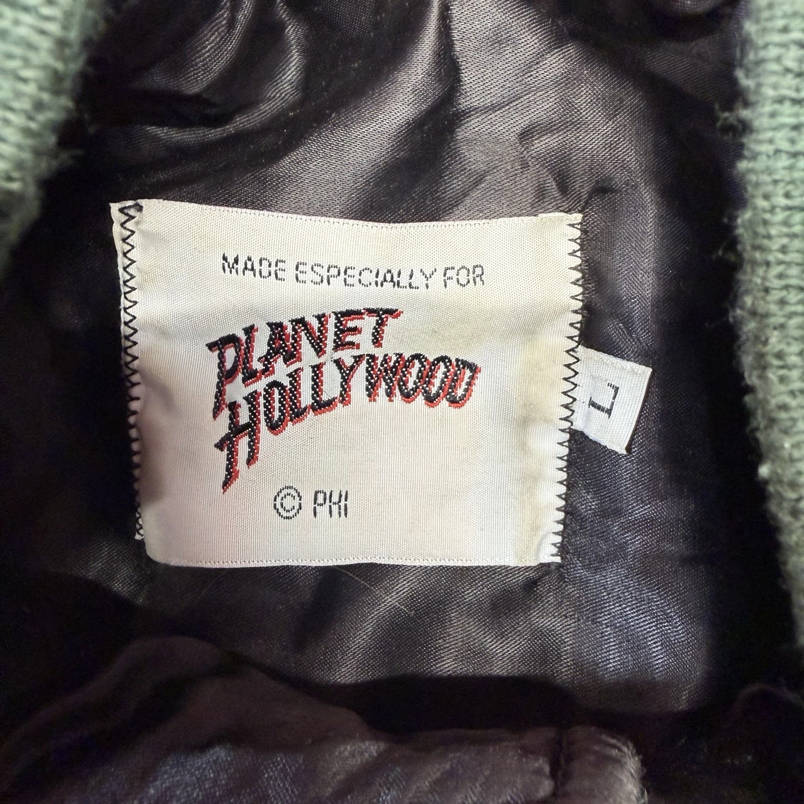 Planet Hollywood Nashville Button Up Jacket Leather Sleeves Large Embroidered image 9