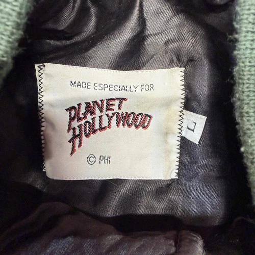 Planet Hollywood Nashville Button Up Jacket Leather Sleeves Large Embroidered image 9