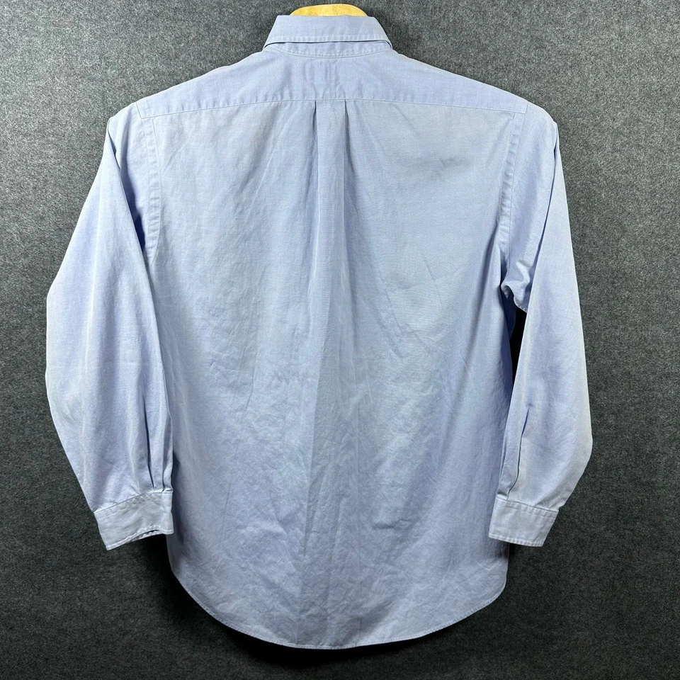 Camisa Ralph Lauren Para Hombres Con Botones Talla 16 34/35 Azul Calce Clásico Logo de Poni Foto 3 de 4