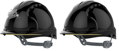 2 Sicherheitshelme JSP EVO2 schwarz belüftet Baustelle Arbeit Schutzhelm AJF