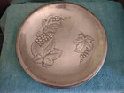 WALLACE Sterling Silver Grapes & Leaf Repousse 10 1/2" Sandwich Plate - RARE