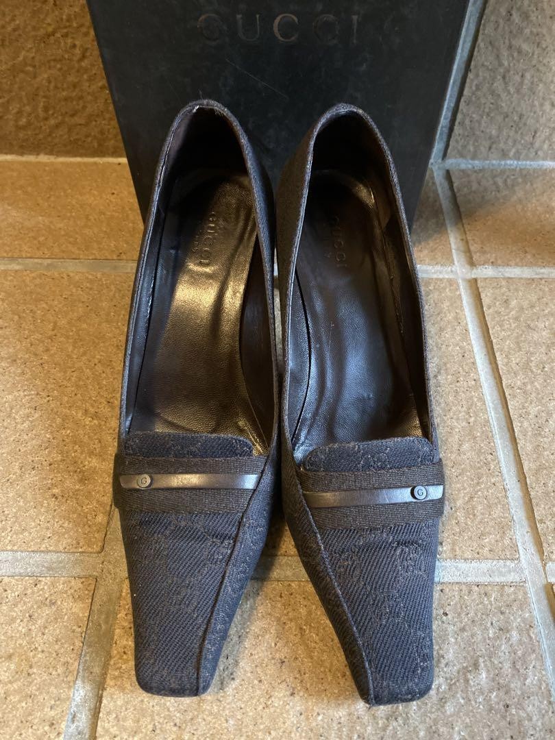 Gucci Pumps Heel Dark Brown With GG Pattern Size 37.5 US About7.5 For Women thumbnail 15