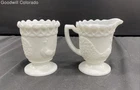 Milk Glass Creamer Pitcher & Sugar Dish Bundle