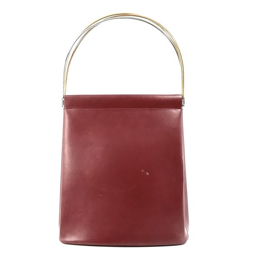 Cartier Trinity Hand Bag Top Handle Leather Bordeaux Red Authentic