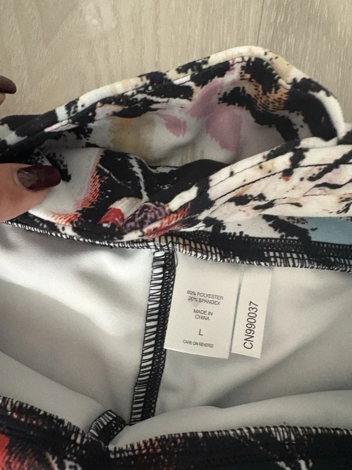 Леггинсы женские NY & Co большие черные красные средняя посадка задний карман для йоги повседневные активные - Изображение 3 из 4