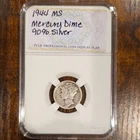 1944 Mercury Dime MS 90% Silver Professional Coin Display Slab