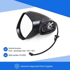 Fits Citroen C3 Picasso 2009-2017 Door Wing Mirror Electric Black Passenger Side