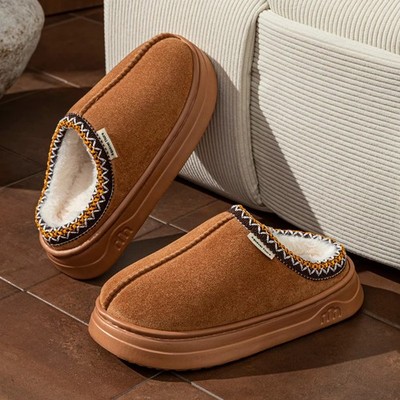 Winter Women s Fuzzy Slippers Boots Soft Anti-Slip Warm Indoor Outdoor Shoes