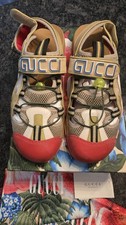 Gucci Tinsel Sports Sandals Gold Red -564297 ...