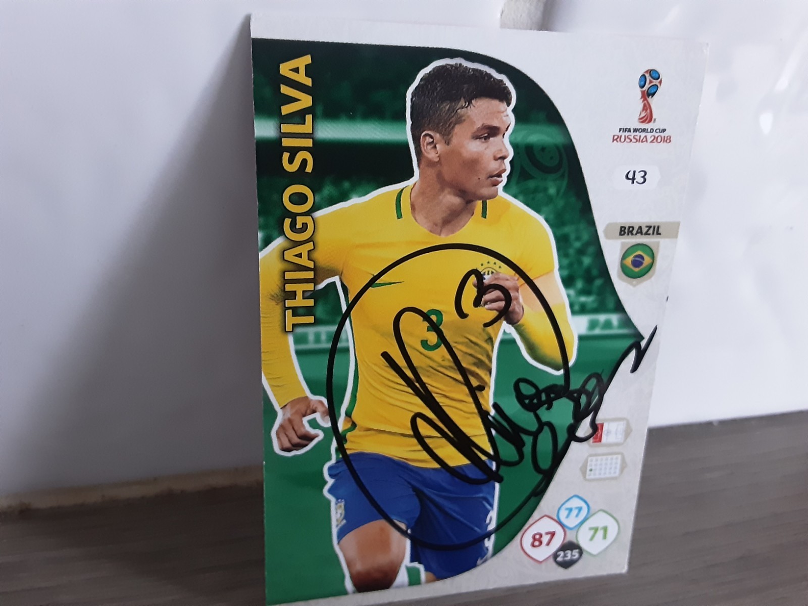 THIAGO SILVA - BRAZIL Signed Panini World Cup 2018 Football trading card for sale on Ebay