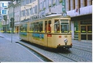 Farb Foto Straßenbahn Freiburg i.Br. Tw 106 1980