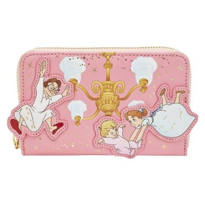 Loungefly Disney Peter Pan 70. Jahrestag You Can Fly Zip Around Wallet Pink
