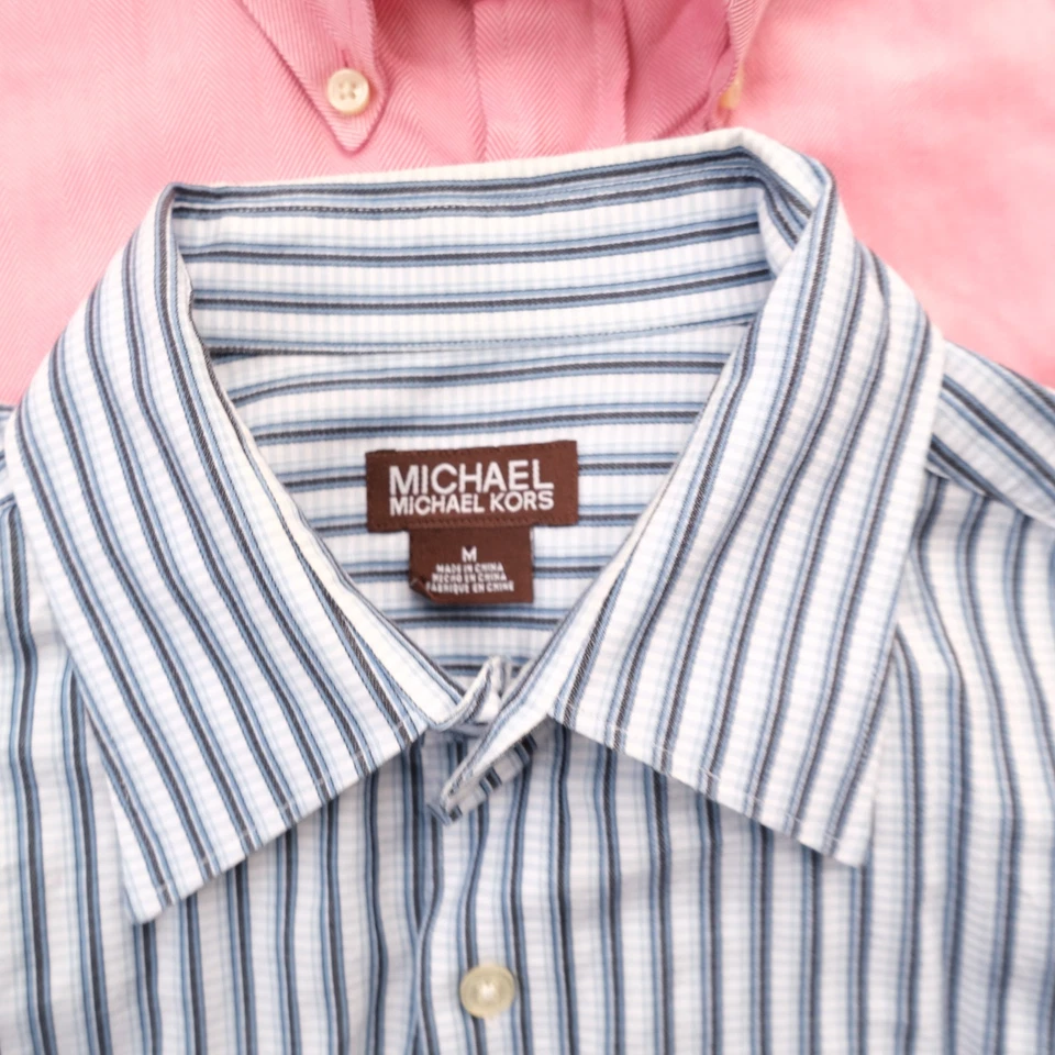 LOTE DE 4 camisas Michael Kors para hombre manga larga con botones talla M medianas Foto 4 de 4