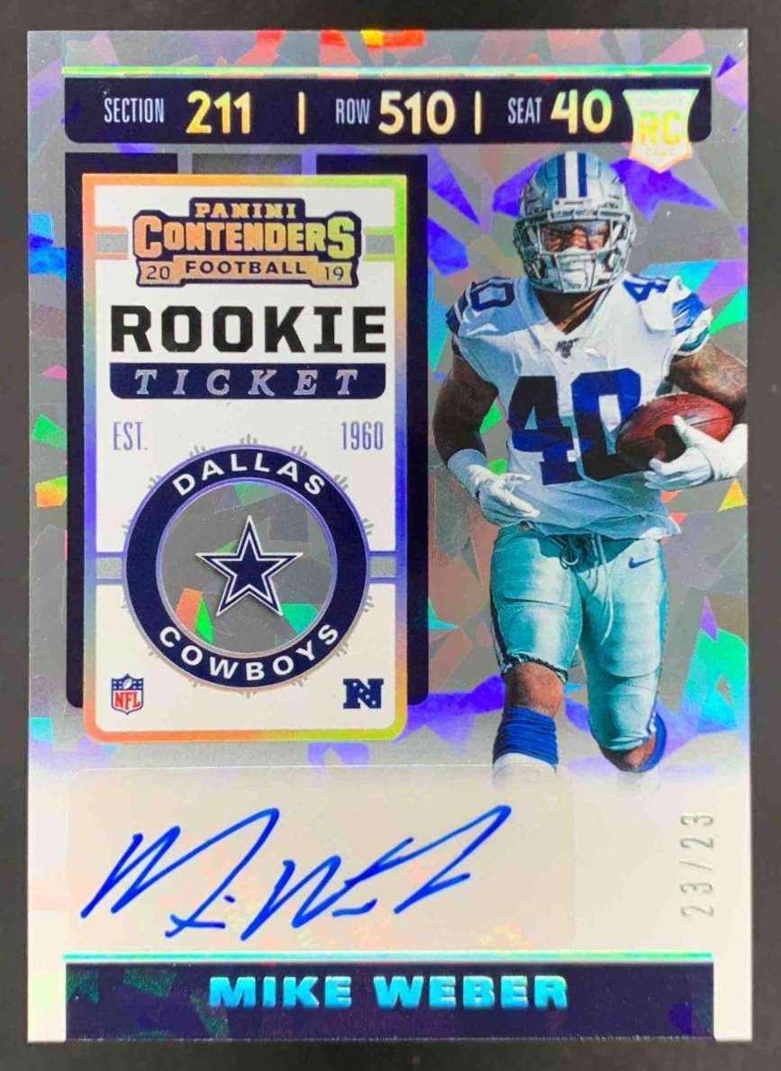 Mike Weber Panini Contenders #151 Autograph-Cracked Ice