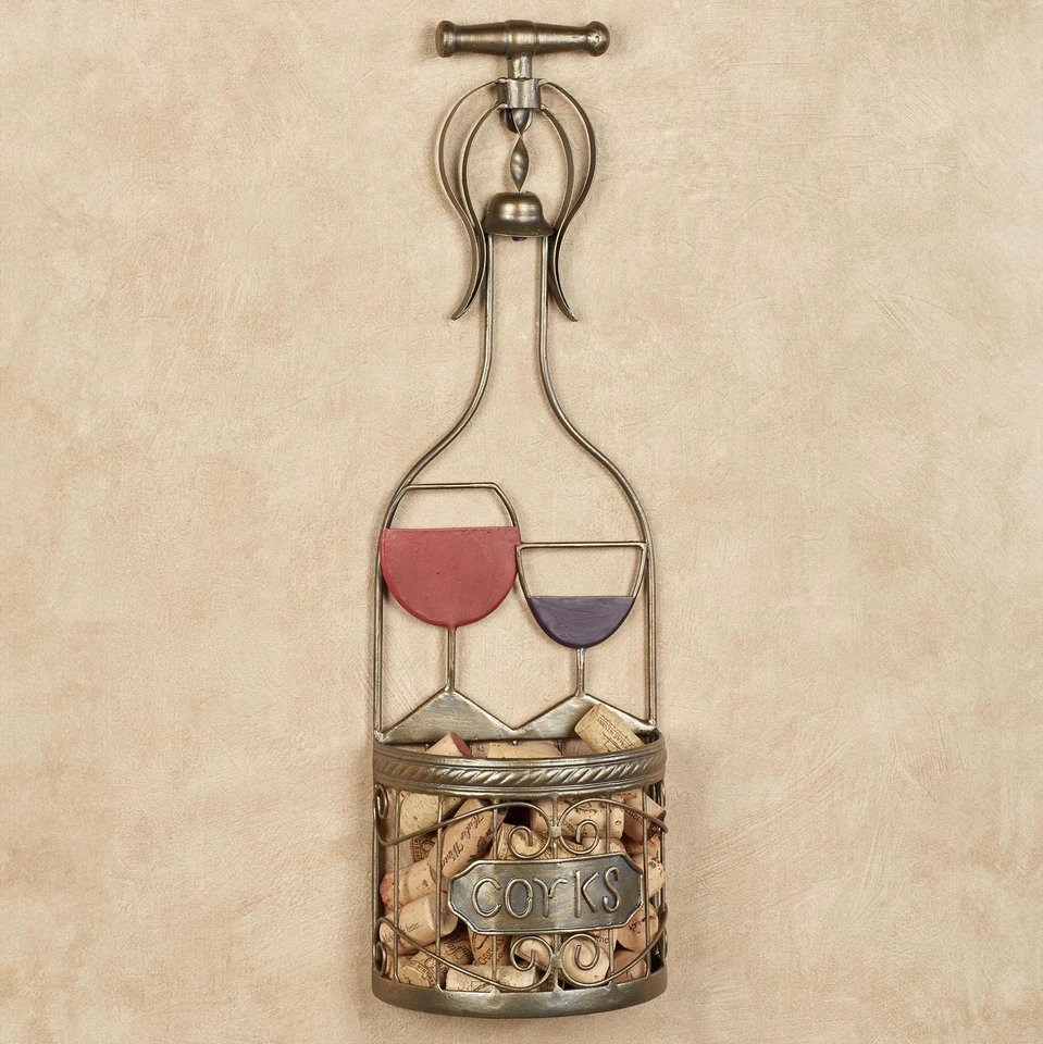 Charmoso Suporte de Cortiça Vinho - Metal - Bronze, Vermelho, Roxo - Decoração de Parede para Kitc... - Imagem 2 de 4