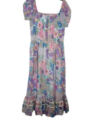 floral guipure lace midi dress Bluebelle Lace Long Sleeve Dress 10 / Bluebelle Multi