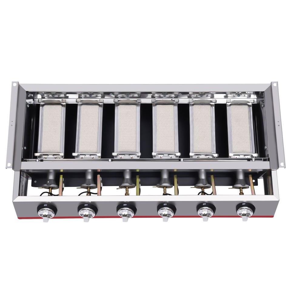 Commercial Gas LPG Grill Stainless Steel Outdoor BBQ Tabletop Cooker (6
