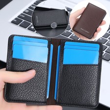 PU Leather Business Card Case Pocket Card Holders for Men Womens Small Wallet US