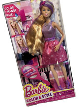 Barbie color y estilo pelo largo que cambia de color con herramienta de peinado Mattel CFN47 🌸