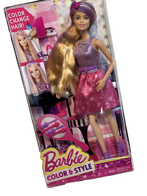 Barbie Color & Style Long Hair that Changes Color w Styling Tool