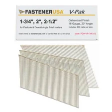 1-3/4" to 2-1/2" ANGLE FINISH NAILS 16GA GALV 900ct | PDA-VP134-212