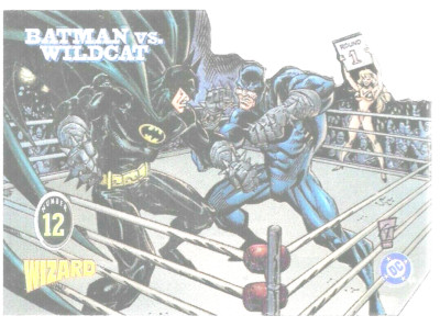 1996 Wizard Batman Vs Wildcat Promo Card 12 Die Cut DC Comics Trading Card 