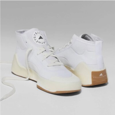 Stella McCartney x ADIDAS Women s Treino Mid White Gum Bottom Sneakers Size 7