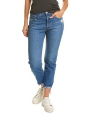 Levi  s 501 Original Cropped Jeans Big E High Rise Raw Hem Women  s 24x26 NWT 98