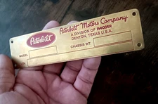 Peterbilt Data Vin 359 379 Plate Brass Semi Truck W Engraving