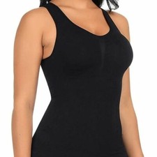 WomanOcean Cami /Tank Top/CAMISOLE/shaper 5 Zones InstaShaper Tech Large Black