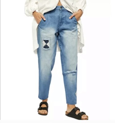 NWT Rare Free People Womens  Down to Earth Breezy Blue Jeans Size 27 Cotton Nice