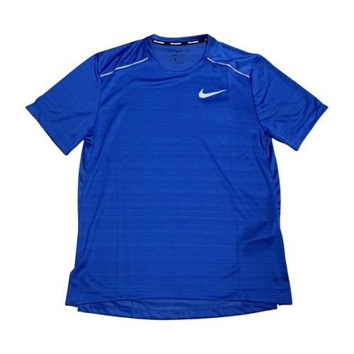 NIKE DRI-FIT MILER ROYAL BLUE MENS RUNNING GYM TOP | ALL SIZES | AJ7565-480 - Picture 1 of 6